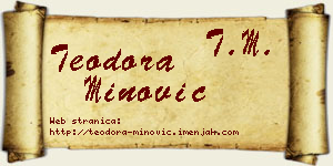 Teodora Minović vizit kartica